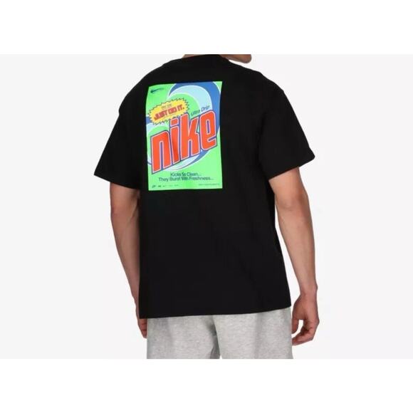 Nike Other - Nike Mens Black 2021 Just Do It Kicks So Clean Graphic Print T-Shirt Size M